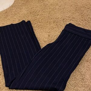 Jones New York Dark Blue Striped Trousers
